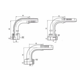 Hydraulická koncovka 32,1,11/16", ORFS, 90°